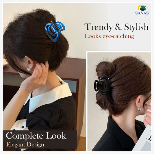 SANAS (4 Pcs) Acrylic Hair Clips Medium Trendy Non Slip Claw Clips Hair Accessories for Women (4 Pcs)