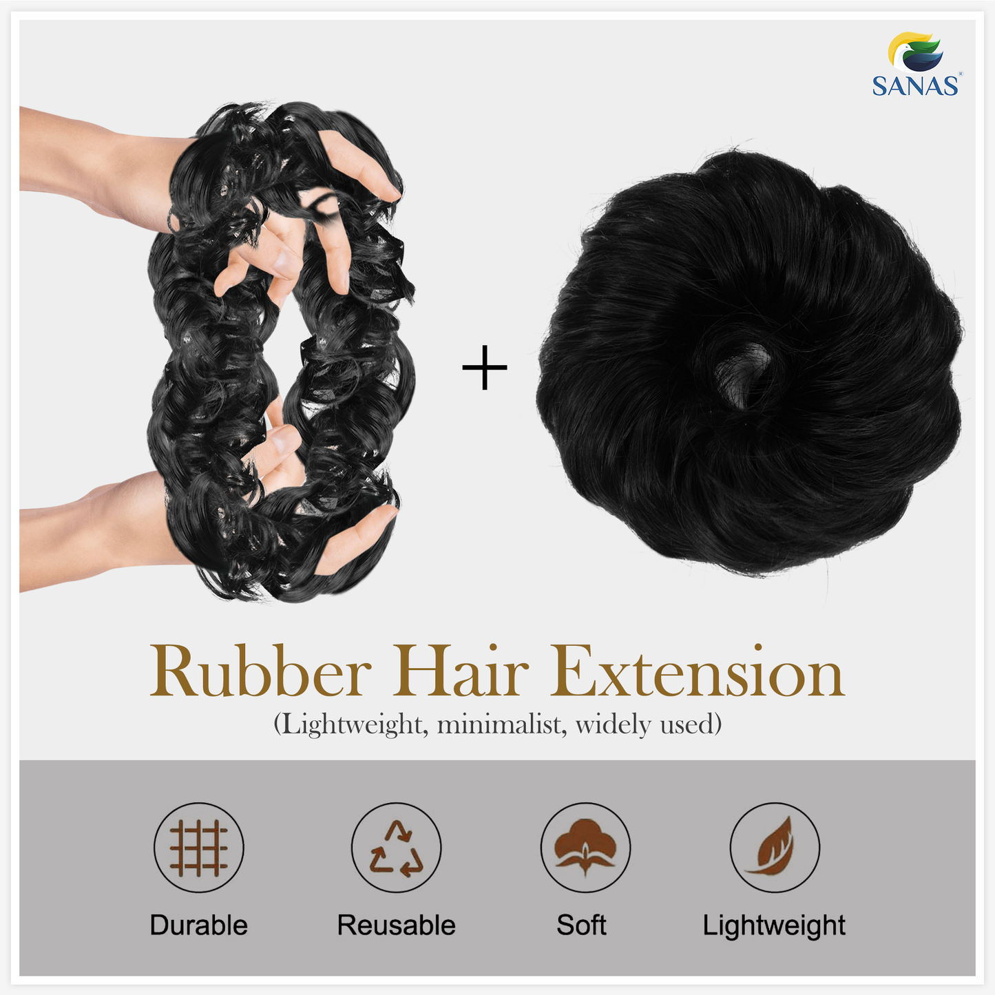 Synthetic Hair Bun Extension