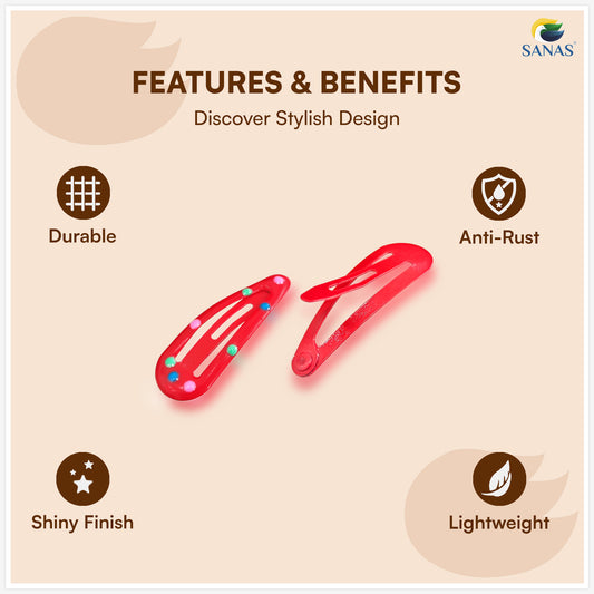 Sanas (24Pcs) Small Tic Tac Hair Clips For Women Stylish Polka Dot Tic Tac Clip For Girls Hair Accessories For Kids Girls Return Gifts Baby Hair Clips For Girls Baby Clips For Kids (Multicolor) (24Pcs)