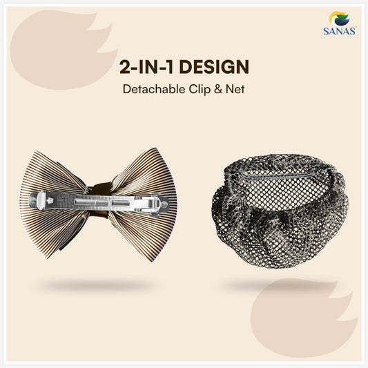 Sanas hair clip juda net brown for women (1Pc)