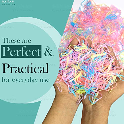 Sanas Mini Elastic Pastel Rubber Bands - 1100Pcs