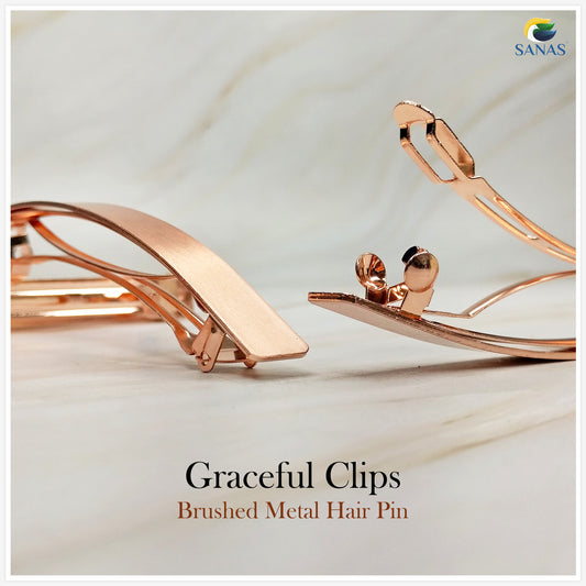 SANAS (1 Pc) Metal Copper Hair Clip Hair Accessories for Women and Girls (1 Pc)
