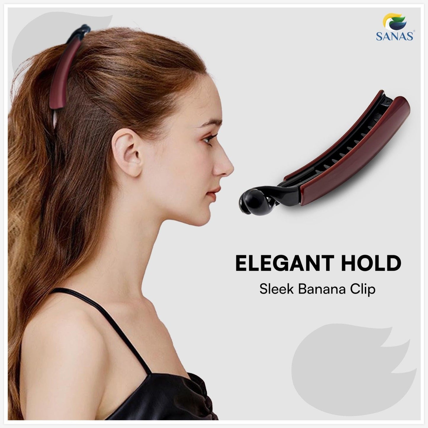 SANAS 6 Pcs Acrylic Banana Hair Clip for Women Strong Grip Hair Accessories 6 Pcs