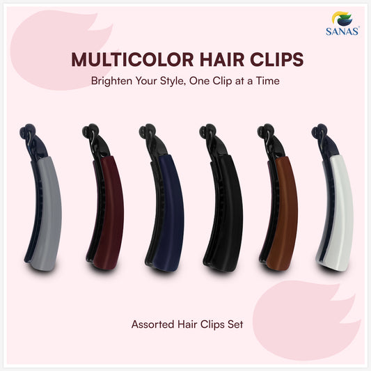 Sanas Large Banana Hair Clutchers – Strong Grip Hair Accessories for Women (2 Pcs)