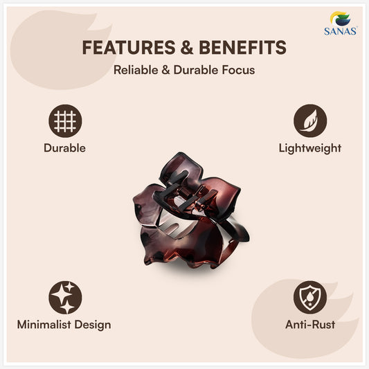 Sanas (3Pcs) Flower Clips For Girls Flower Clips For Women Hair Clips For Women Stylish Clutchers For Hair Claw Clip For Women Aesthetic Fashion Accessories For Girls Teenage (Versatile 3 Shade)(3Pcs)