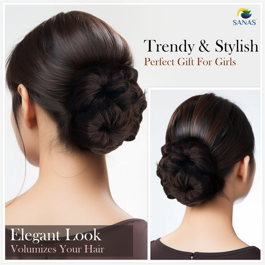Sanas Black Fake Bun Hair Extension - 1Pc