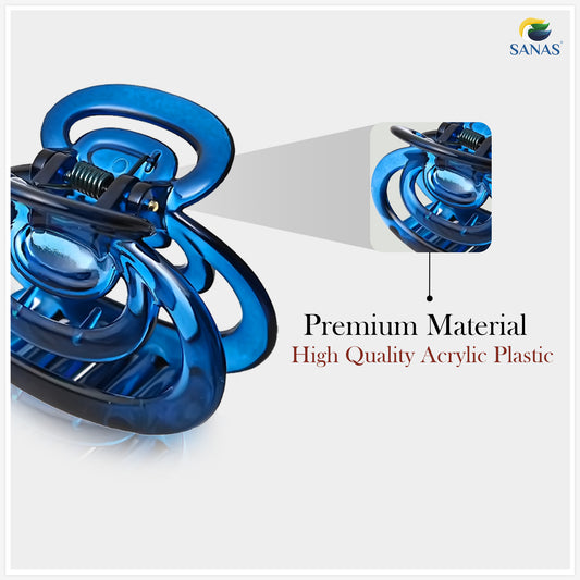 SANAS (4 Pcs) Acrylic Hair Clips Medium Trendy Non Slip Claw Clips Hair Accessories for Women (4 Pcs)