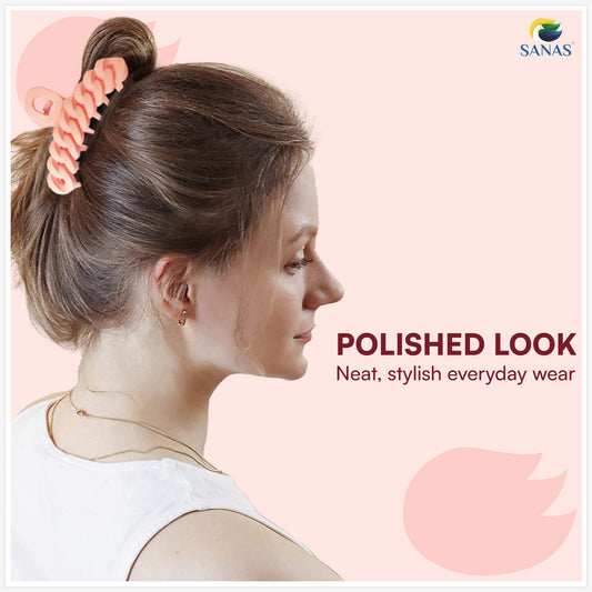 SANAS (4 Pcs) Chain Design Big Hair Claw Hair Accessories for Women (4 Pcs)