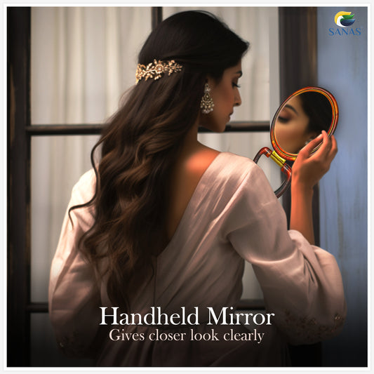 Sanas Round Brown Table Mirror - 1Pc