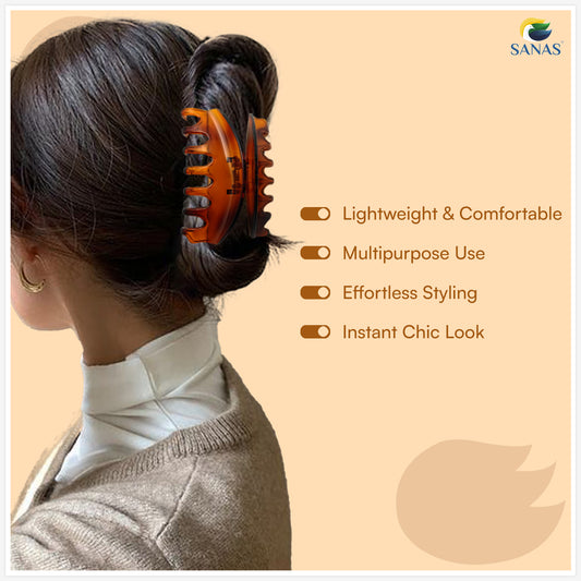 SANAS (2 Pcs) Big Clip Jumbo Hair Clips Hair Accessories for Women (2 Pcs)