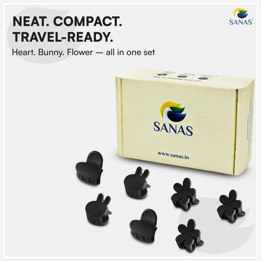 Sanas 12 pcs kids hair accessories – heart, flower and bunny clips for girls