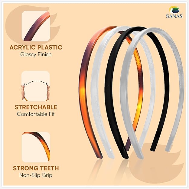 Premium acrylic headband plastic hair accessories set