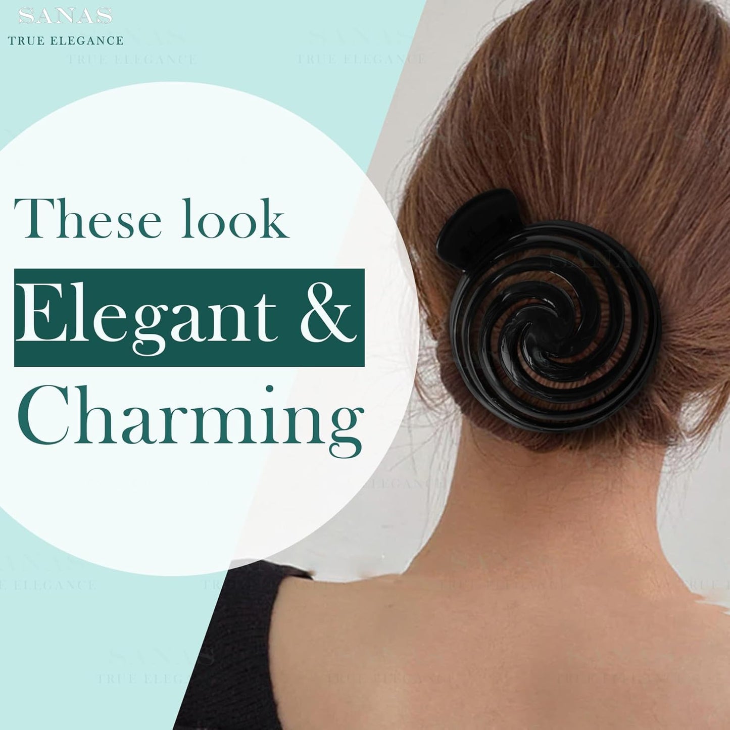 Sanas Rose Hair Clips For Women - 3Pcs