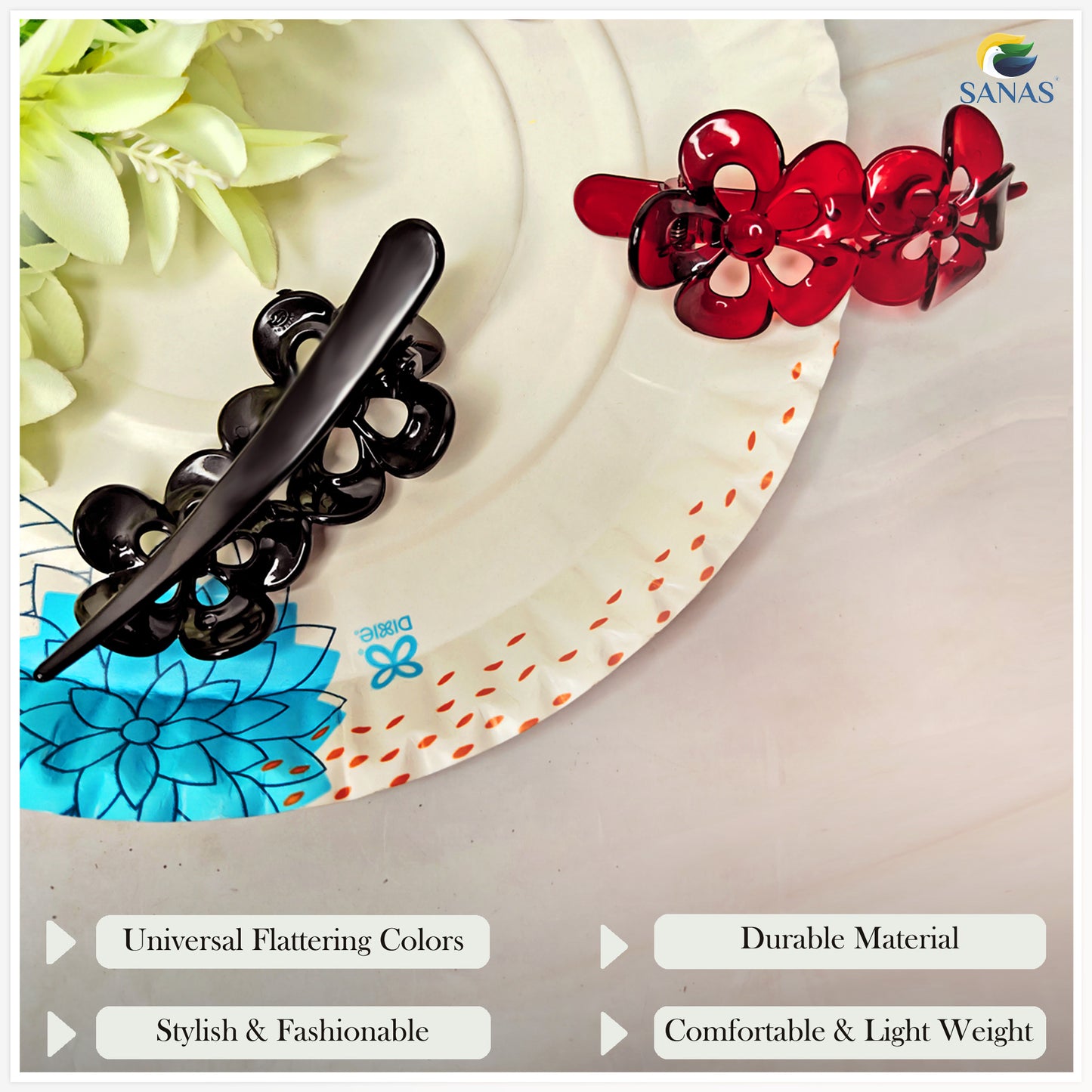 Sanas Korean Hair Clutchers For Women - 4Pcs