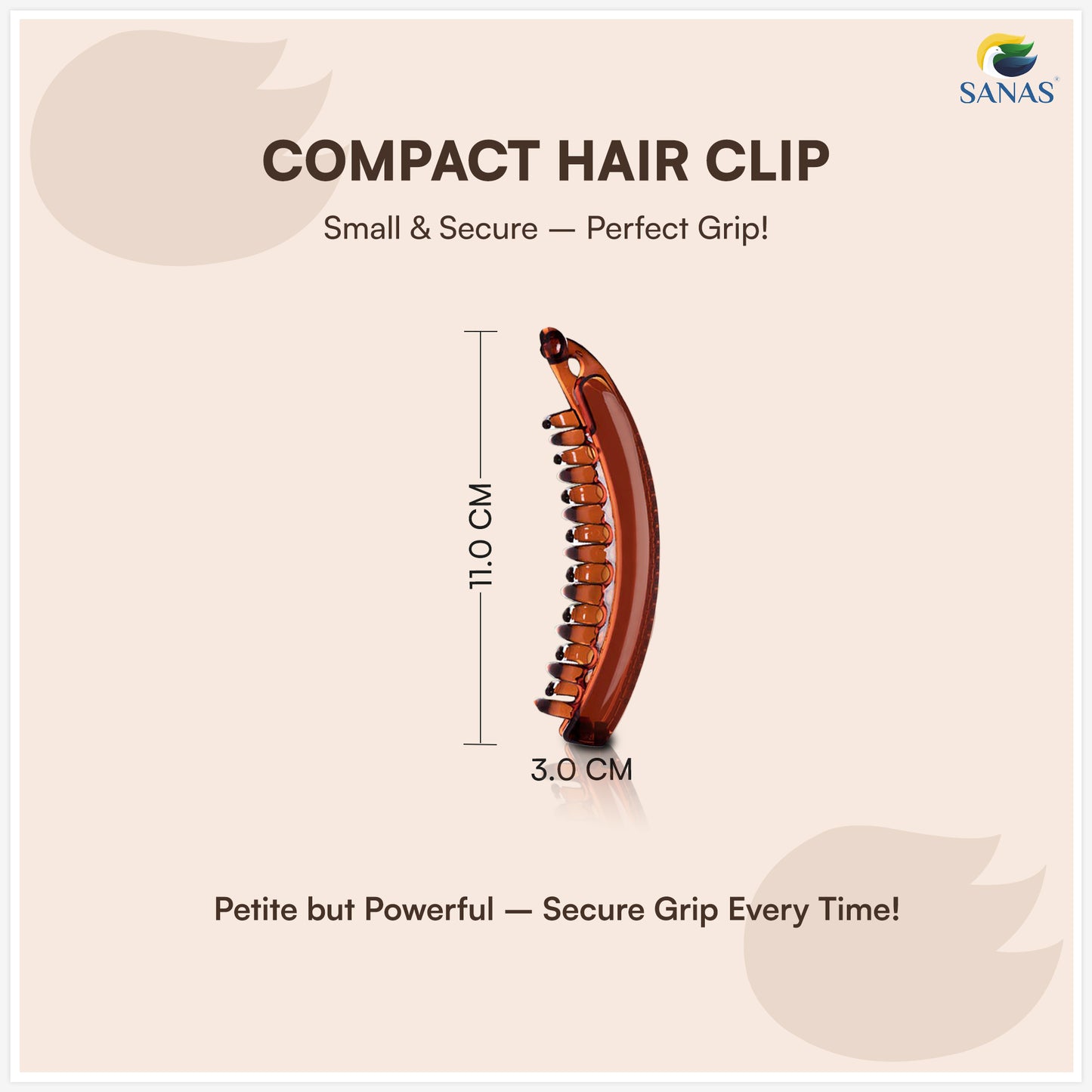 Sanas Acrylic Banana Hair Clip - 2Pcs