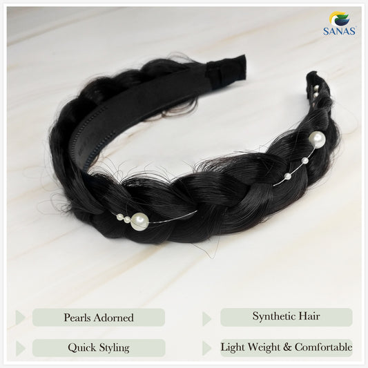 Sanas Artificial Hair Braided Hairband - 1Pc