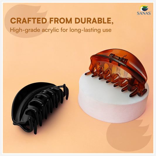 SANAS (2 Pcs) Big Clip Jumbo Hair Clips Hair Accessories for Women (2 Pcs)