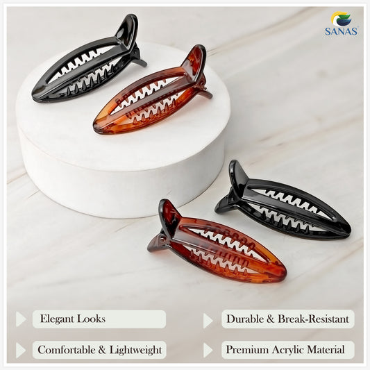 Sanas Korean Hair Accessories Banana Clips - 6Pcs