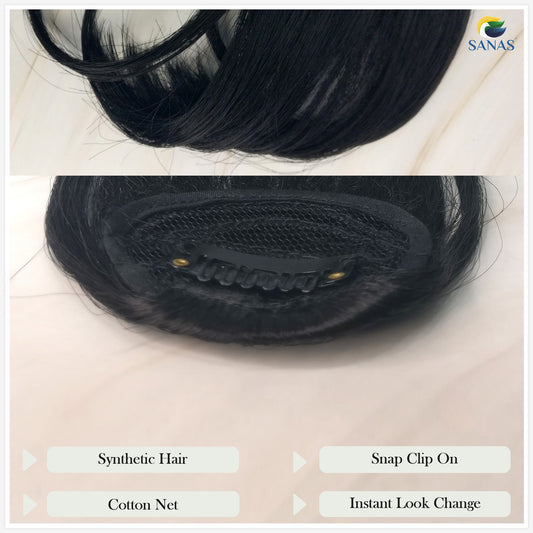 Sanas Black Clip In Bangs - 1Pc