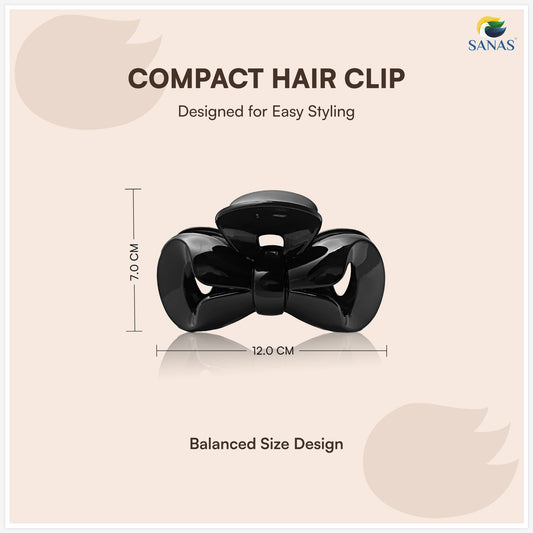 Sanas (2Pcs) Hair Clips For Girls Bow Hair Clips For Women Stylish Clutchers For Hair Claw Clips For Women Aesthetic Fashion Accessories For Girls Teenage Cute Accessories (Black & Dual Tone) (2Pcs)