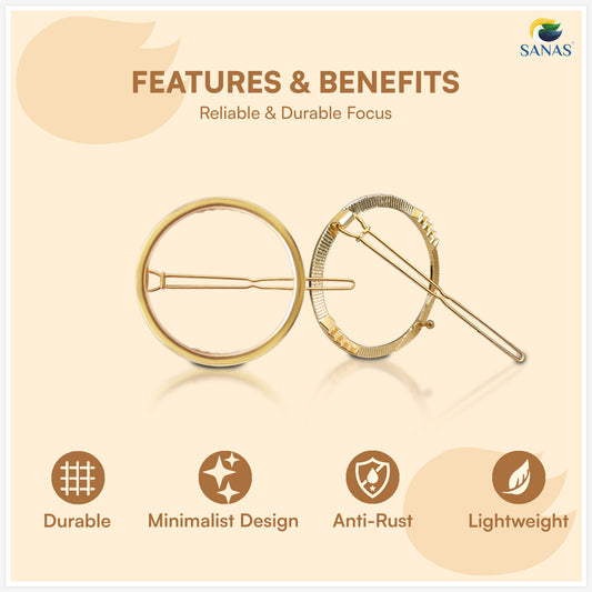 Sanas Hollow Pins Multi-Shape Hair Accessories - 12Pcs