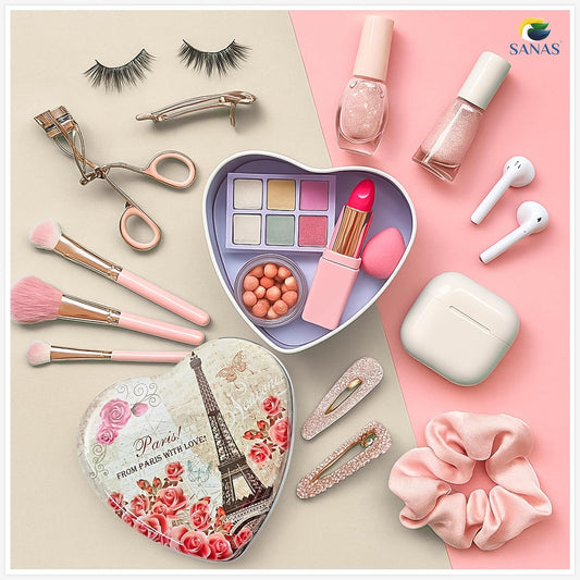 Sanas Heart Shaped Tin Box Storage From Paris With Love Set of 3