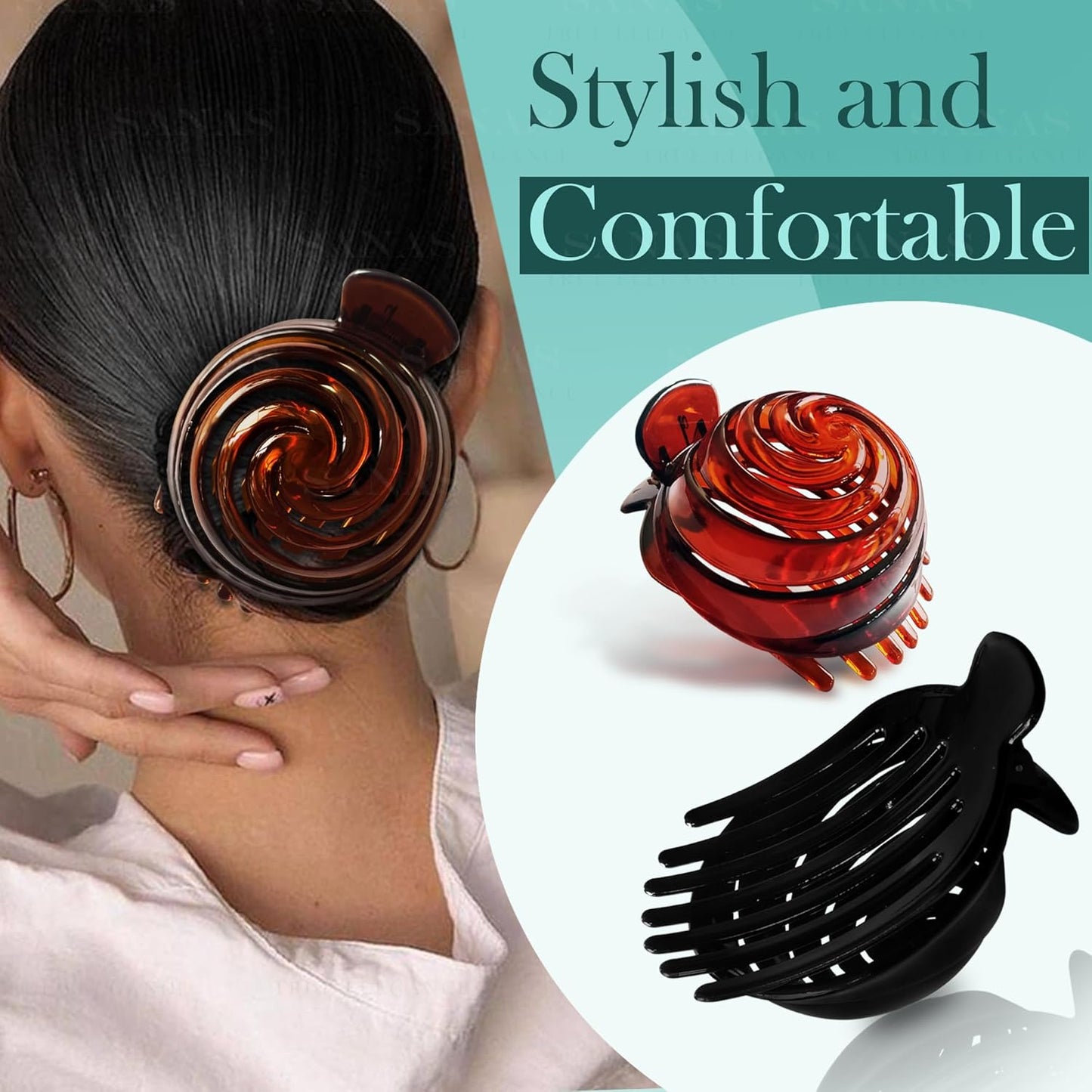 Sanas Rose Hair Clips For Women - 3Pcs