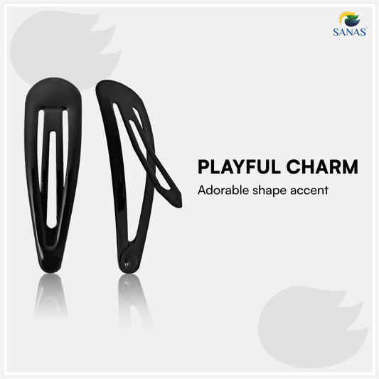 Sanas (30Pcs) Black Tic Tac Hair Clips For Women Stylish Tic Tac Clip For Girls Hair Accessories For Kids Girls Return Gifts Small Tic-Tac Hair Clips For Kids Hair Clip For Girls (Rich Black) (30Pcs)