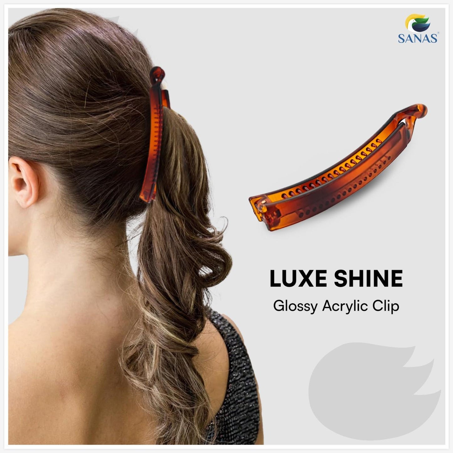 SANAS (4 Pcs) Korean Hair Accessories Banana Clips for Women and Girls Stylish Hair Clutch (4 Pcs)