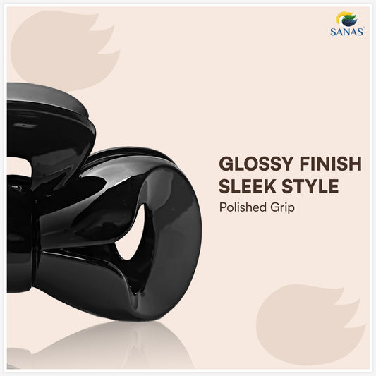 Sanas (2Pcs) Hair Clips For Girls Bow Hair Clips For Women Stylish Clutchers For Hair Claw Clips For Women Aesthetic Fashion Accessories For Girls Teenage Cute Accessories (Black & Dual Tone) (2Pcs)