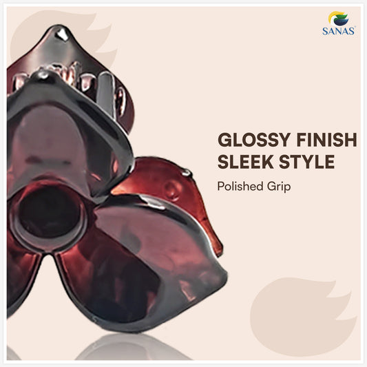 Sanas (4Pcs) Flower Clips For Girls Flower Clips For Women Hair Clips For Women Stylish Clutchers For Hair Claw Clip For Women Aesthetic Fashion Accessories For Girls Teenage (4 Versatile Shades) (4Pcs)