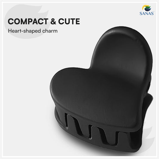 Sanas kids hair clips set with cute bunny, heart and flower shapes – 12 pcs