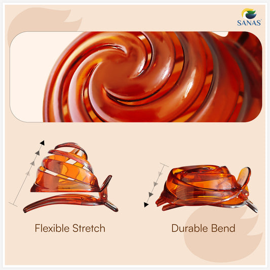 Sanas Hair Clips For Woman Spiral Shell Pattern Korean Clips (3Pcs)