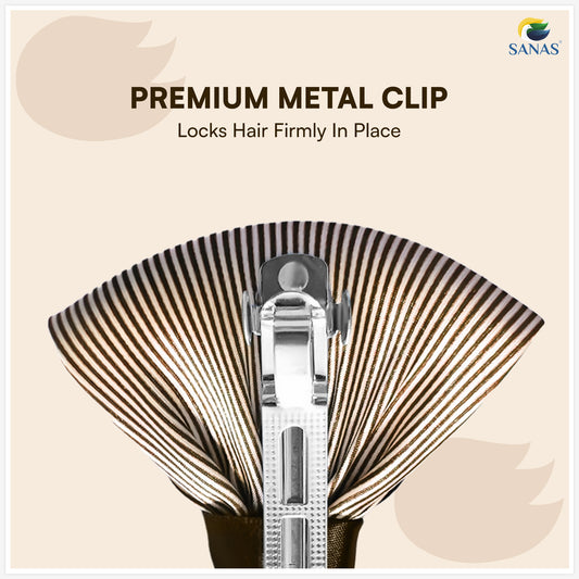 Sanas hair clip juda net brown for women (1Pc)