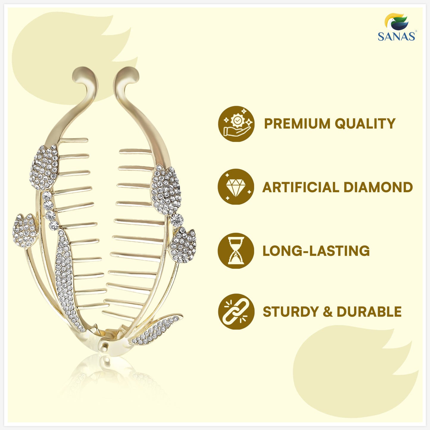 Sanas Metal Fishtail Banana Clip For Women 1 Pc