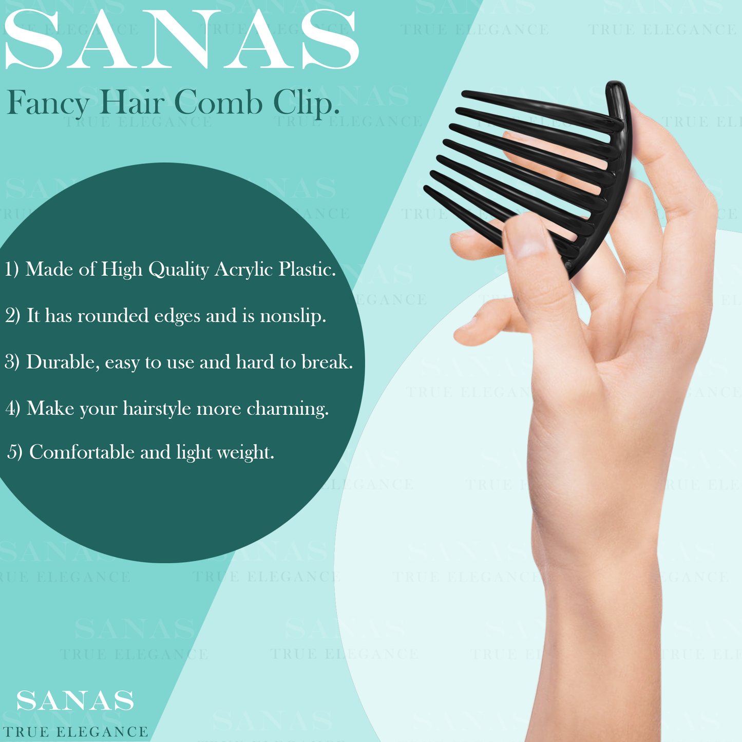 Sanas Hair Side Comb Pin 3Pcs