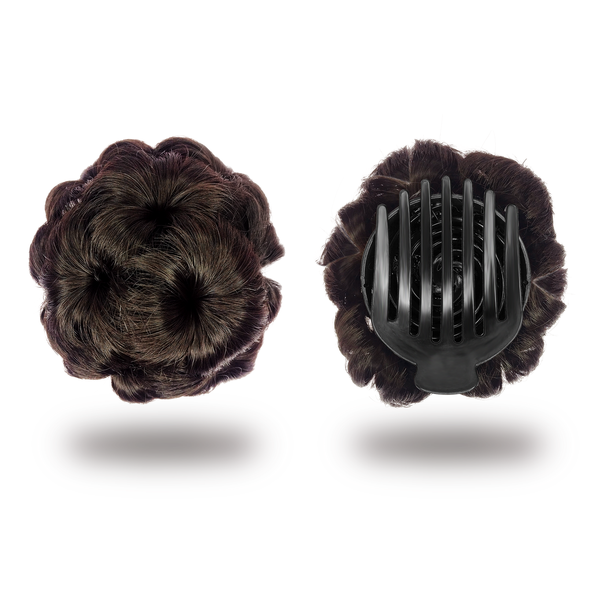 Hair Bun Flower Design Brown