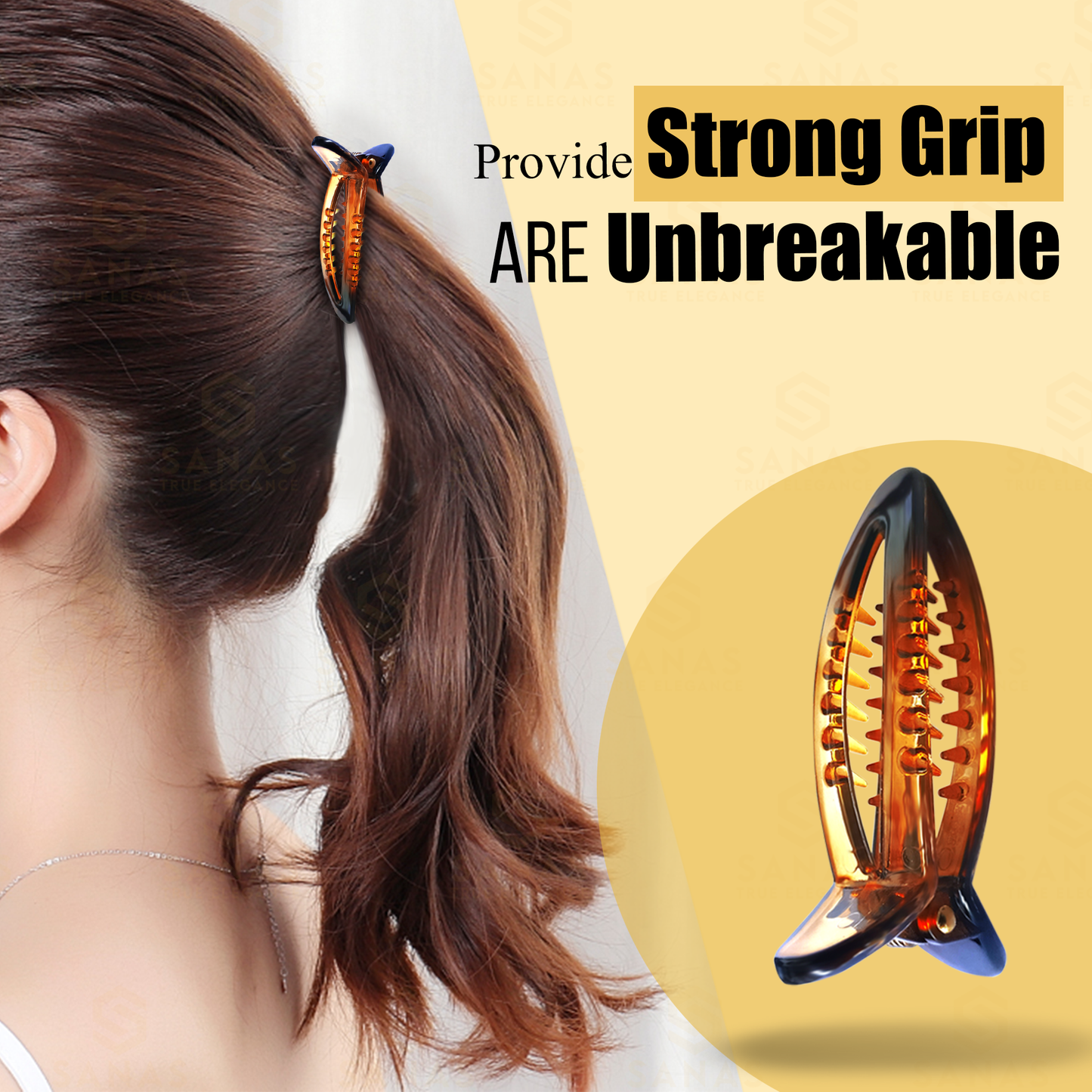 Sanas Korean Hair Accessories Banana Clips - 6Pcs