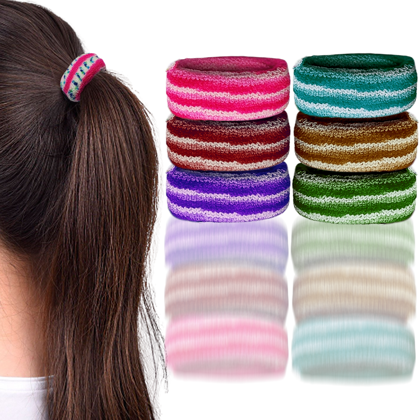Colorful scrunchie hair bands for women and girls
