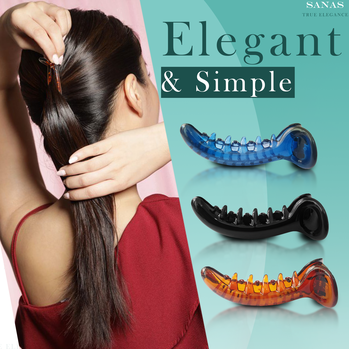 Sanas Medium Size Banana Clips - 3Pcs