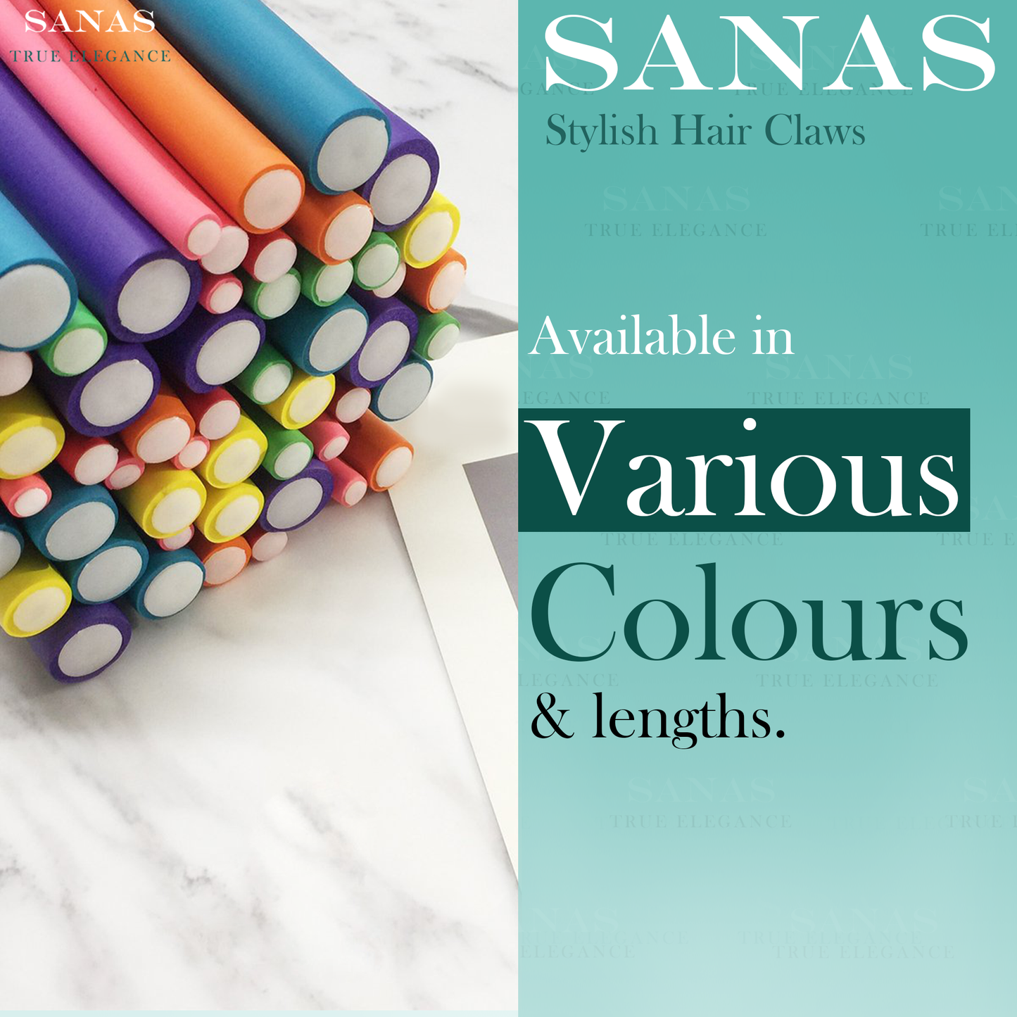 Sanas Heatless Curler For Hair Women Flexi Rods - 20-Piece