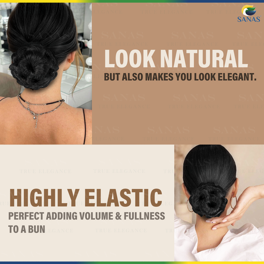 Sanas Black Bun Clip Hair Extension - 1Pc