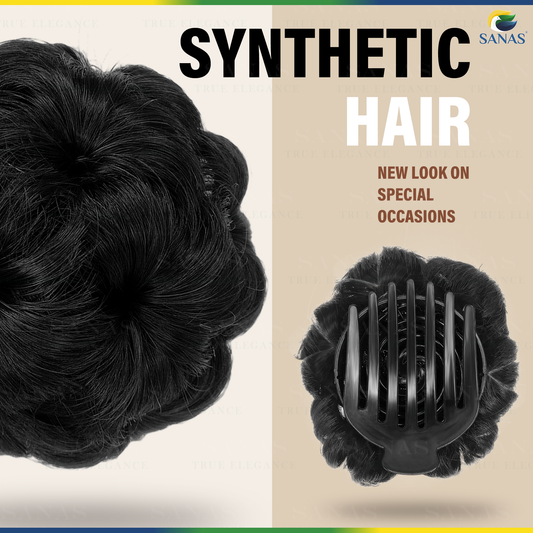 Sanas Black Bun Clip Hair Extension - 1Pc