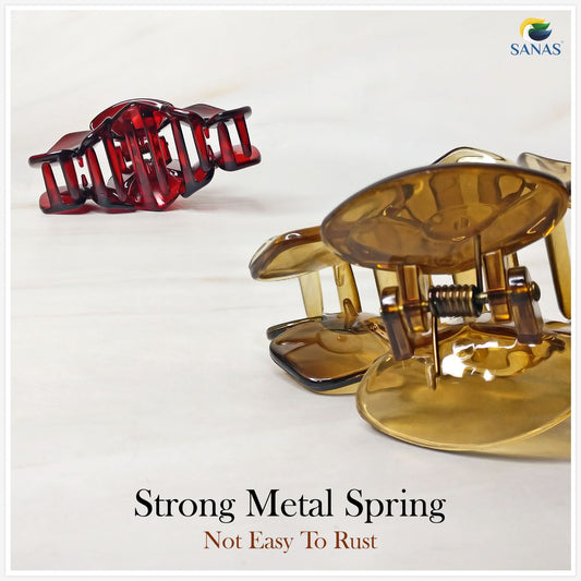 Large flat petal hair accessories for women – Sanas 4 pcs