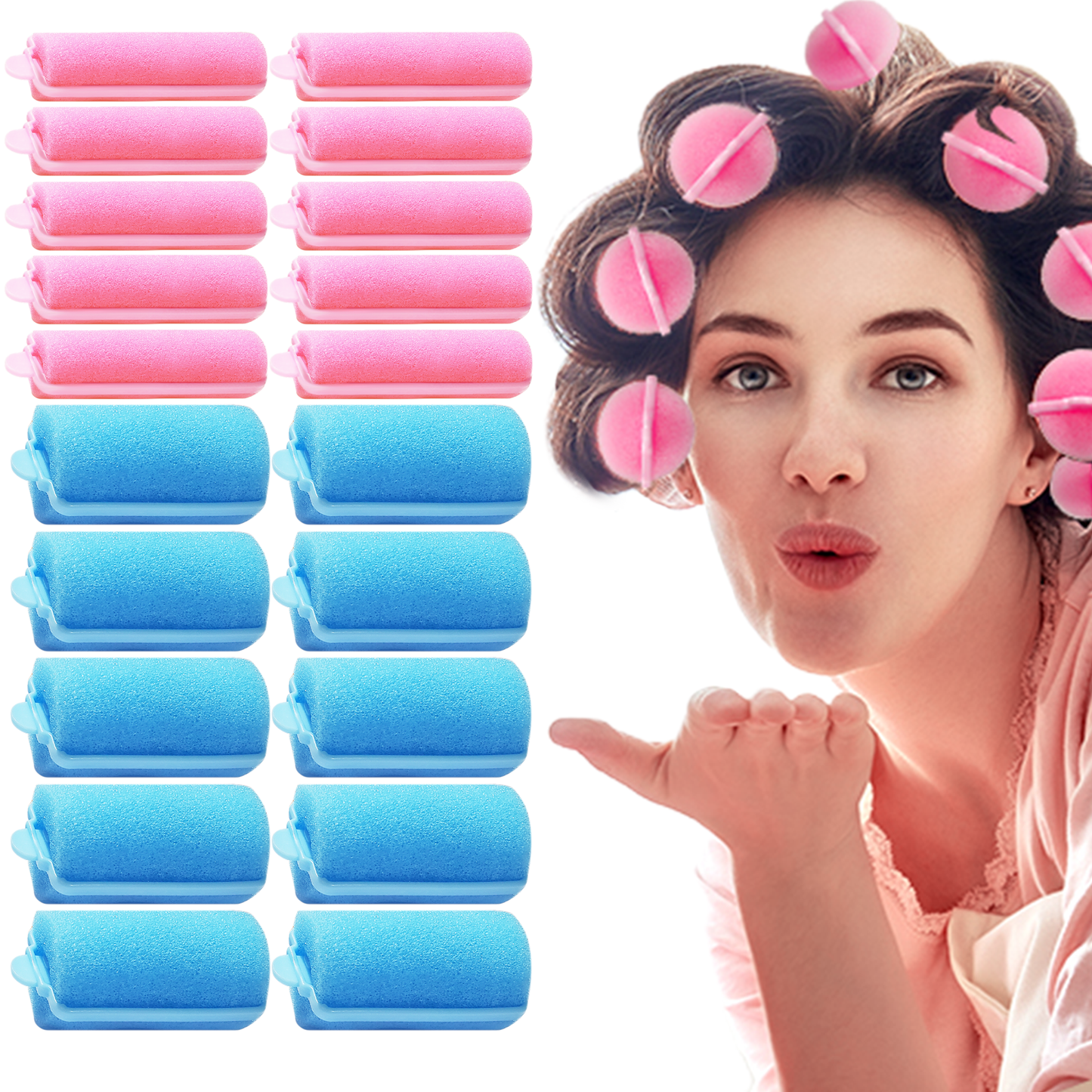 Sanas Foam Hair Rollers - 20Pcs