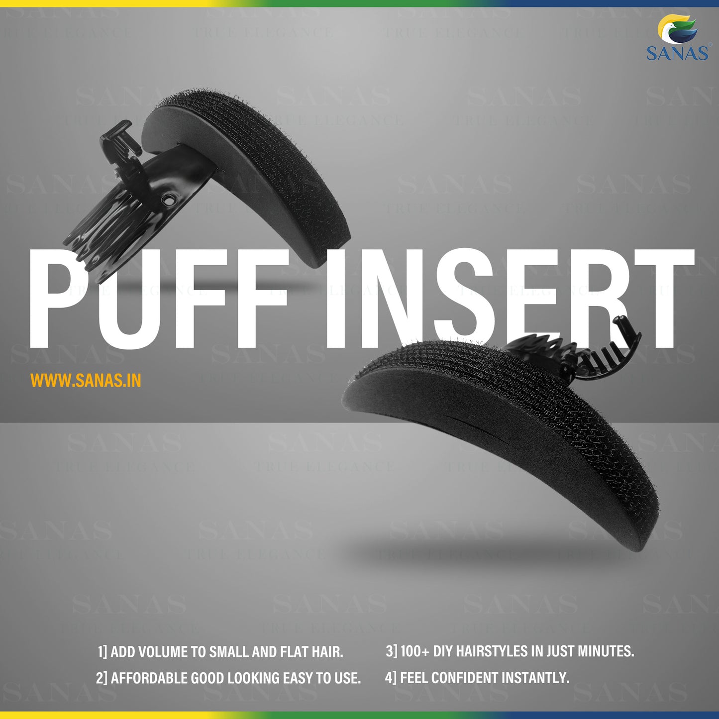 Sanas Hair Puff With Inserts - 2Pcs