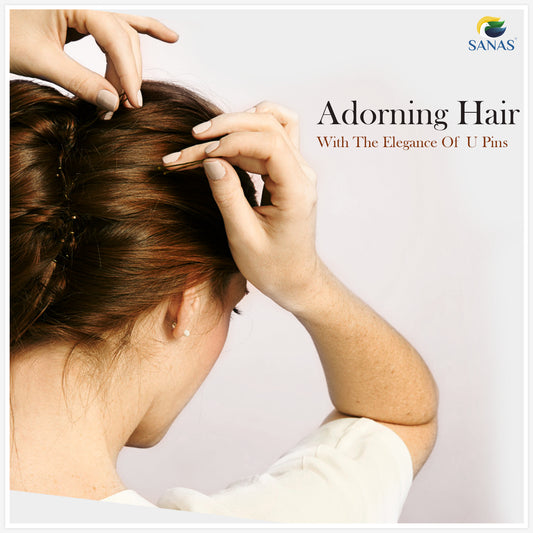 Professional black U hair pins for bun making – Sanas combo pack