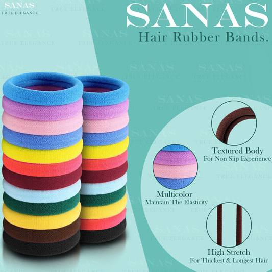 Sanas 48 pcs hair rubber band set – colorful elastic hair ties
