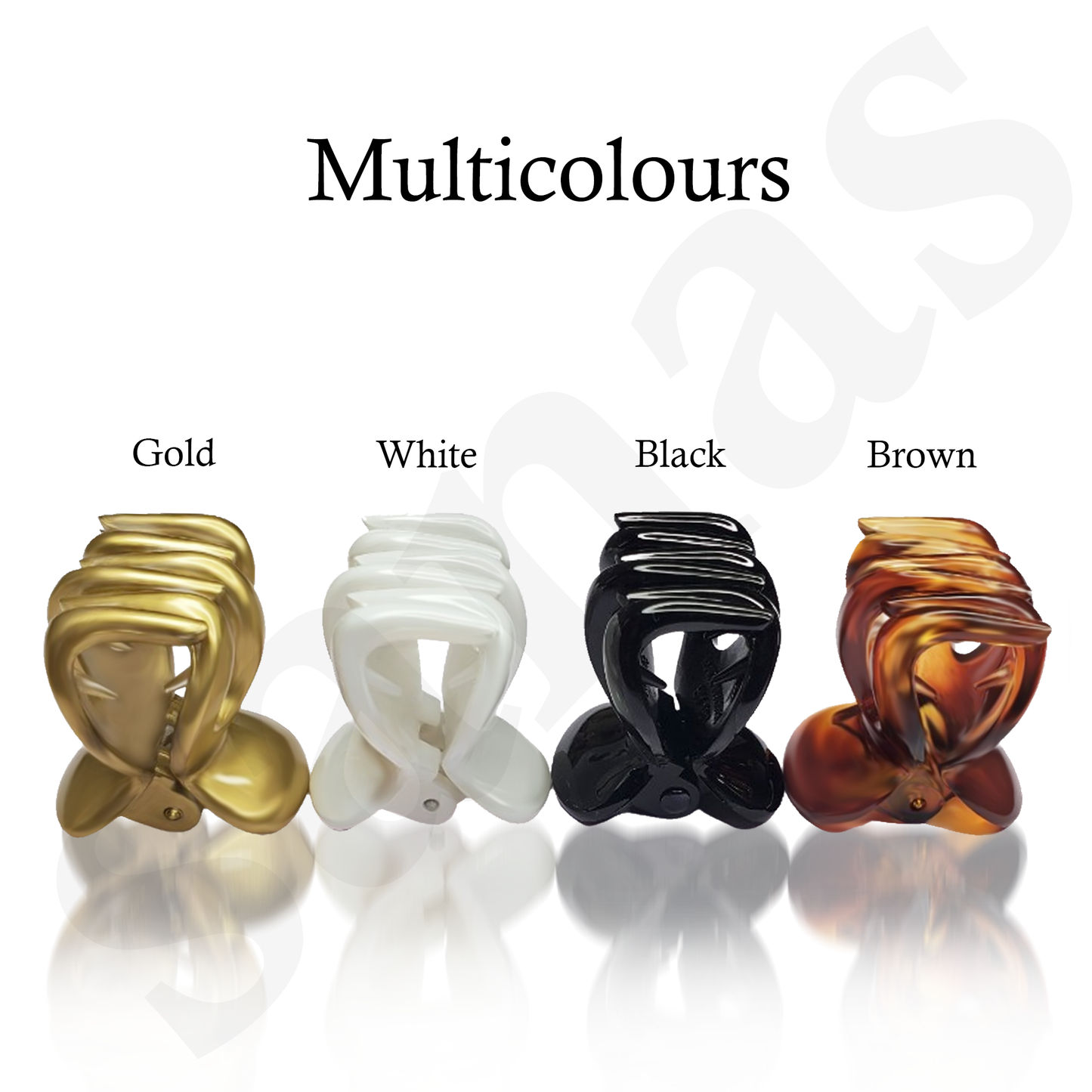 Sanas Acrylic Glossy Small Claw for Women - 6Pcs