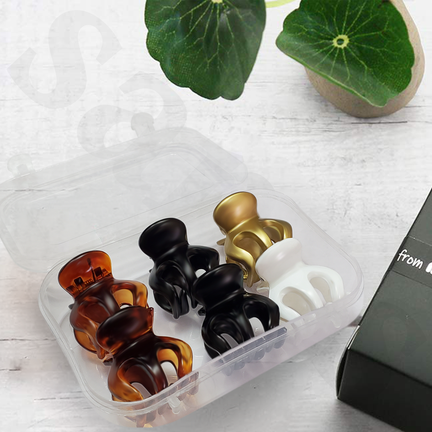 Sanas Acrylic Glossy Small Claw for Women - 6Pcs